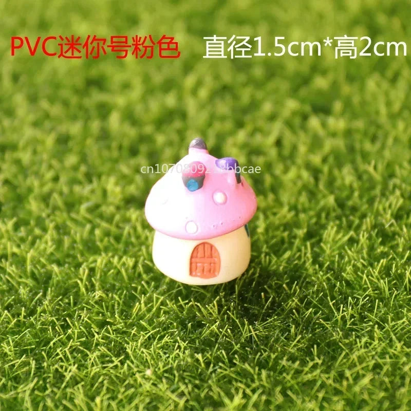 Mini Resin Moss Micro Landscape Decor Outdoor Fairy Miniature Garden Mushroom House Ornaments Handicraft Flower Pot Accessories