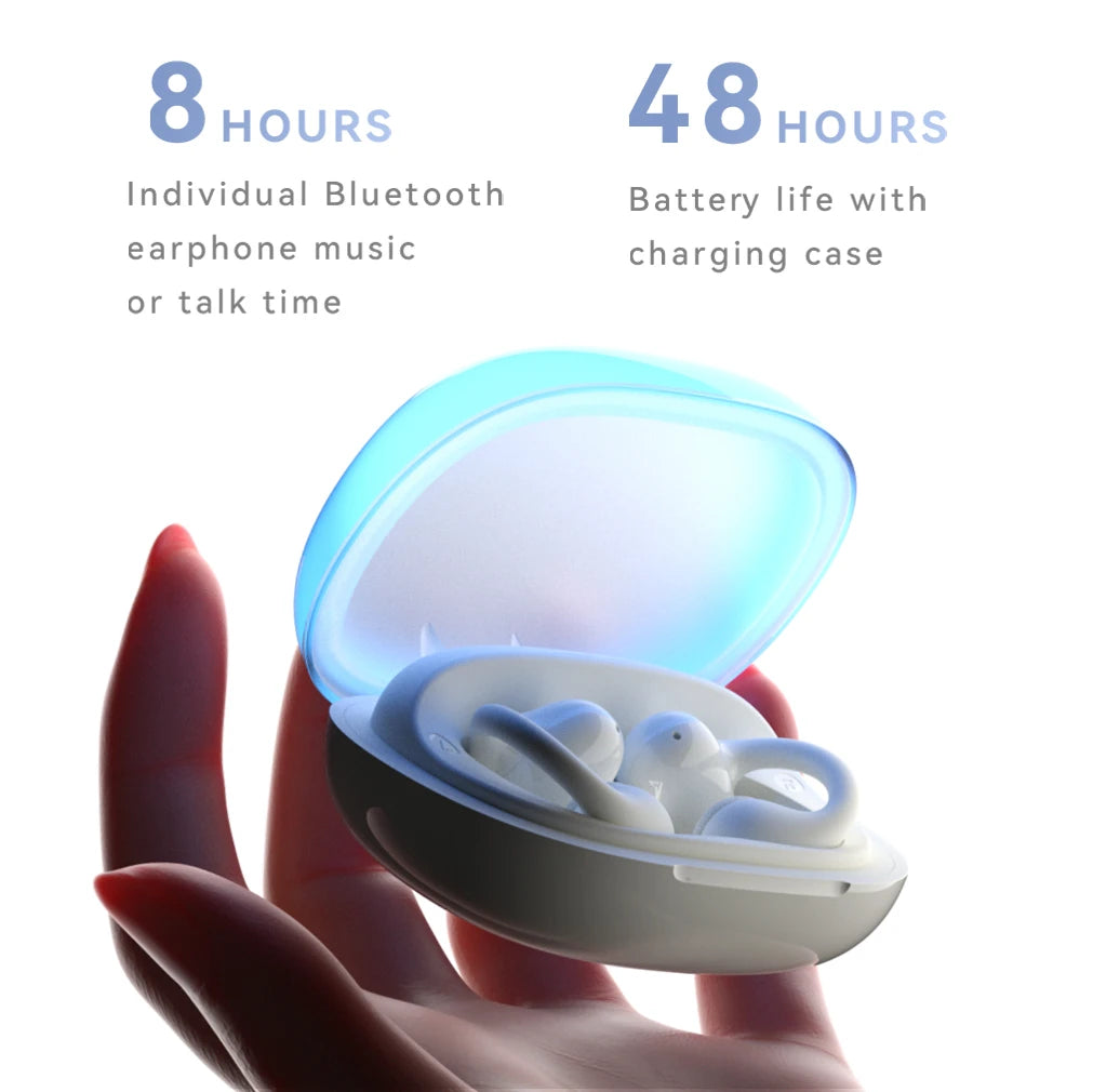 Open Ear Clip-On Wireless Earbuds Bluetooth 5.4 Headphones