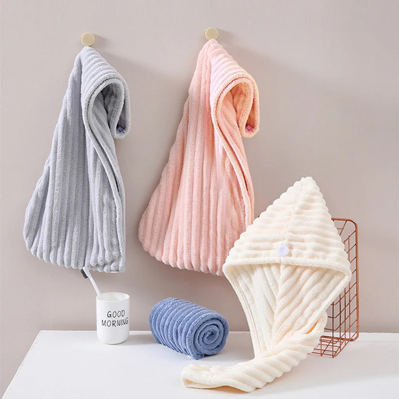 Ultra fine fiber towel wrapped and thickened Ladies' dry hair cap Thick and highly absorbent headscarf for wiping hair