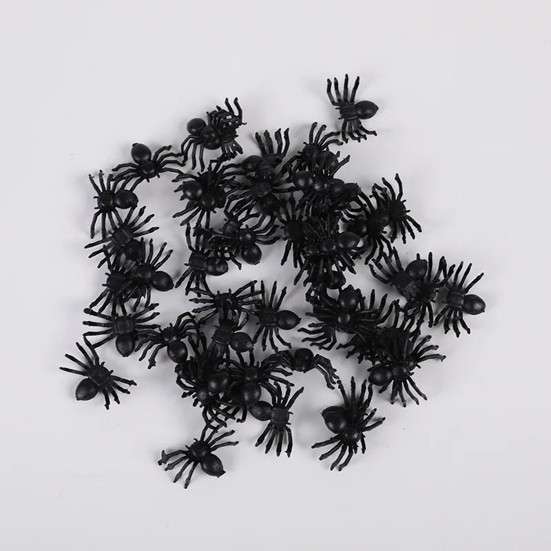 100/50pcs Realistic Spider Christmas Halloween Decoration Plastic Mini Spider