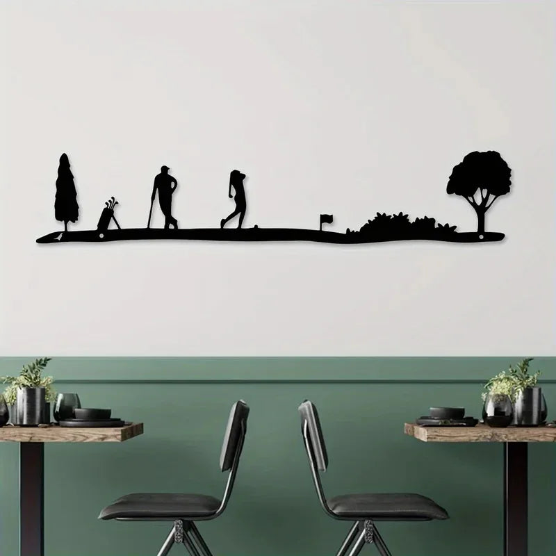 Vintage - Inspired Golf - Themed Metal Wall Art: Rustic Hanging Decor for Homes, Offices, and Man Caves
