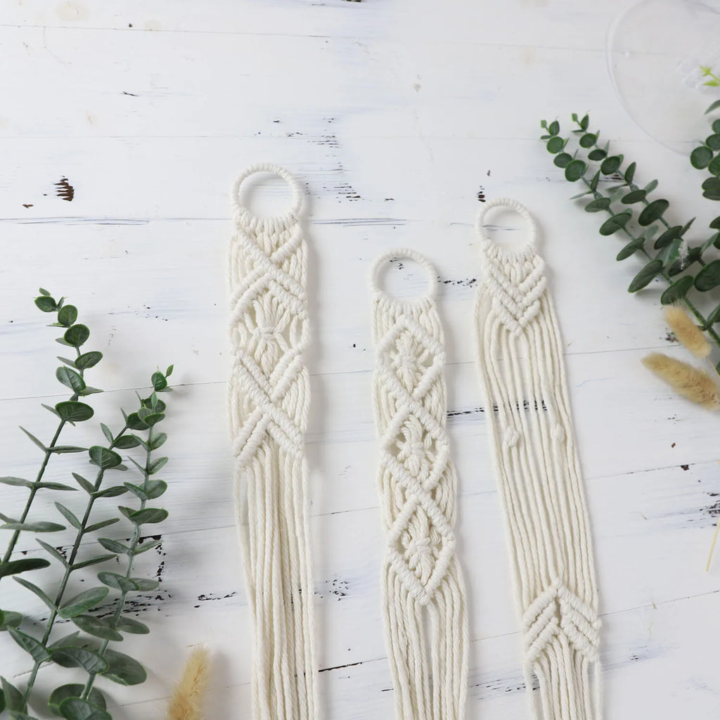 3pcs Boho Macrame Plant Hangers, Indoor & Outdoor Wall Hanging Planter Basket Holders, Flower Pot Rope for Home Decor