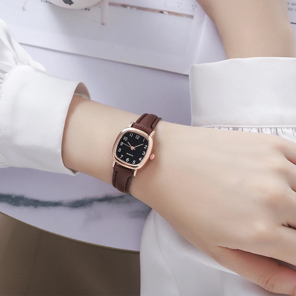 Minimalist Small Dial Women's Watch Ultra-Thin Leather Band Casual