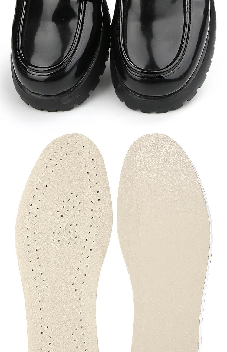Orthopedic Insoles O-leg Double-sided Leather Shoe Insoles Men Women Cowhide Breathable Shock-absorbing And Pressure-relieving