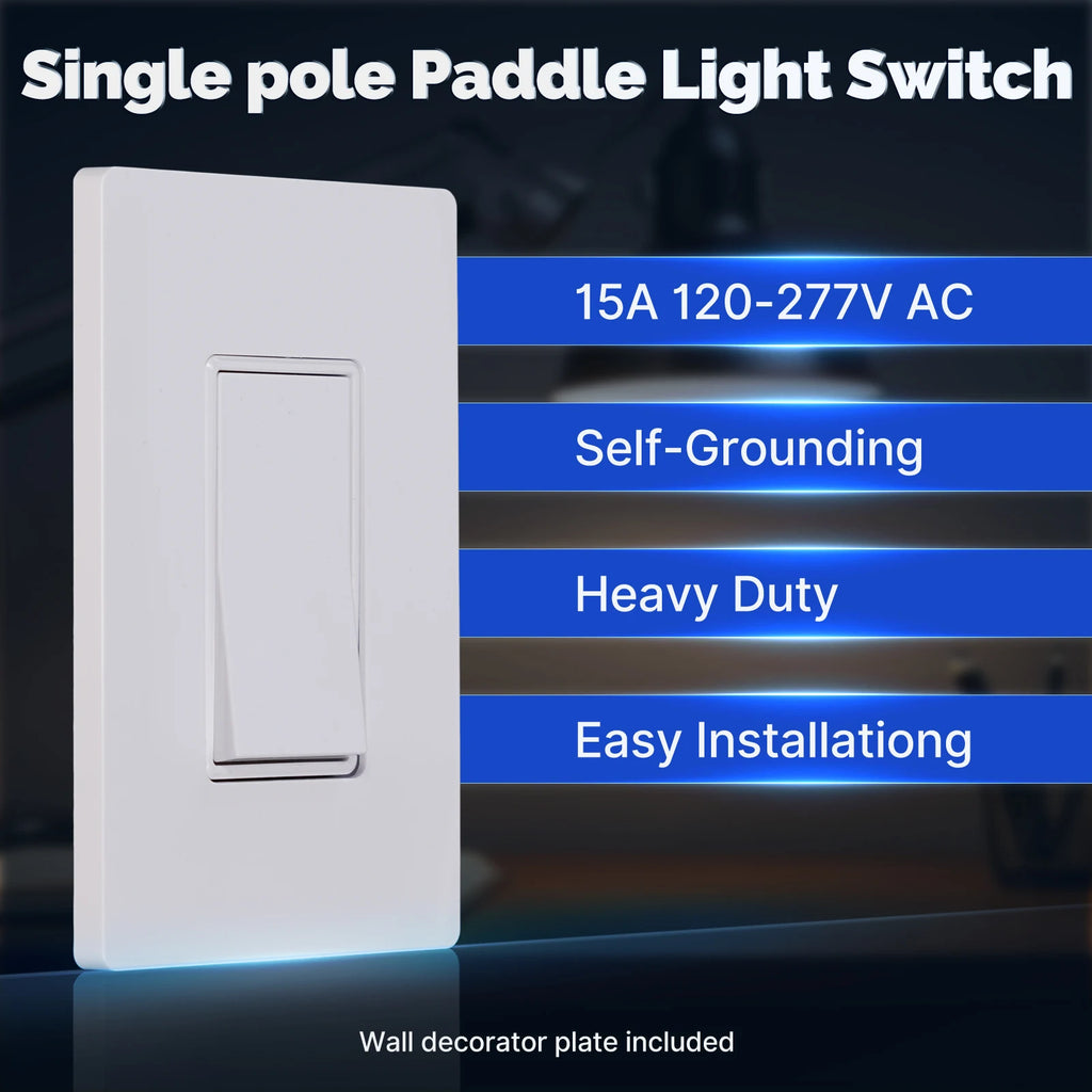 MOES [12 Pack] Paddle Rocker Light Switch