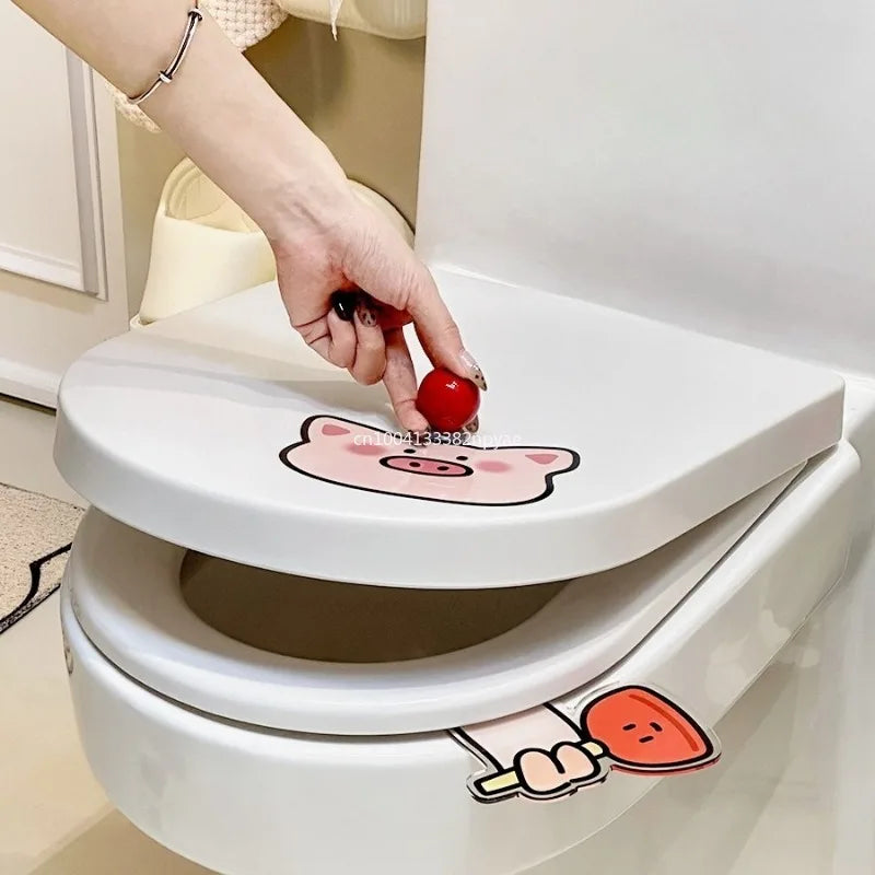 Portable Cartoon Toilet Lifter Tool No Touch Lid Handle Anti Dirty WC Accessories Bathroom Hygiene Helper No Punch Needed унитаз