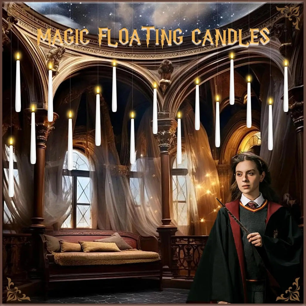 Halloween Decorations - Floating Candles with Wand - 12