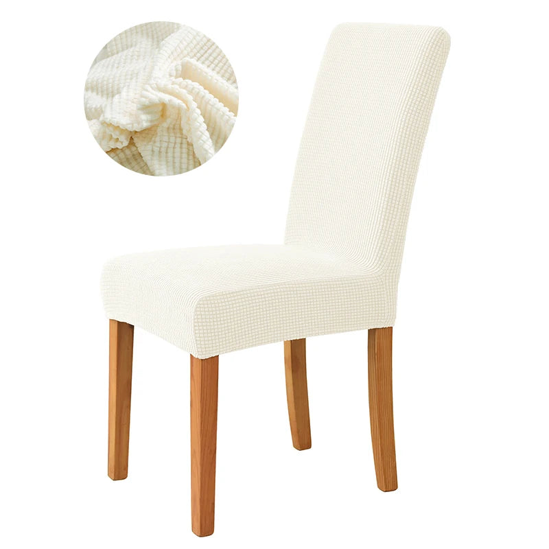 Elastic Dining Chair Cover Stretch Seat Slipcover Jacquard Spandex Protector Case for Kitchen Chair Seat Home Hotel Banquet