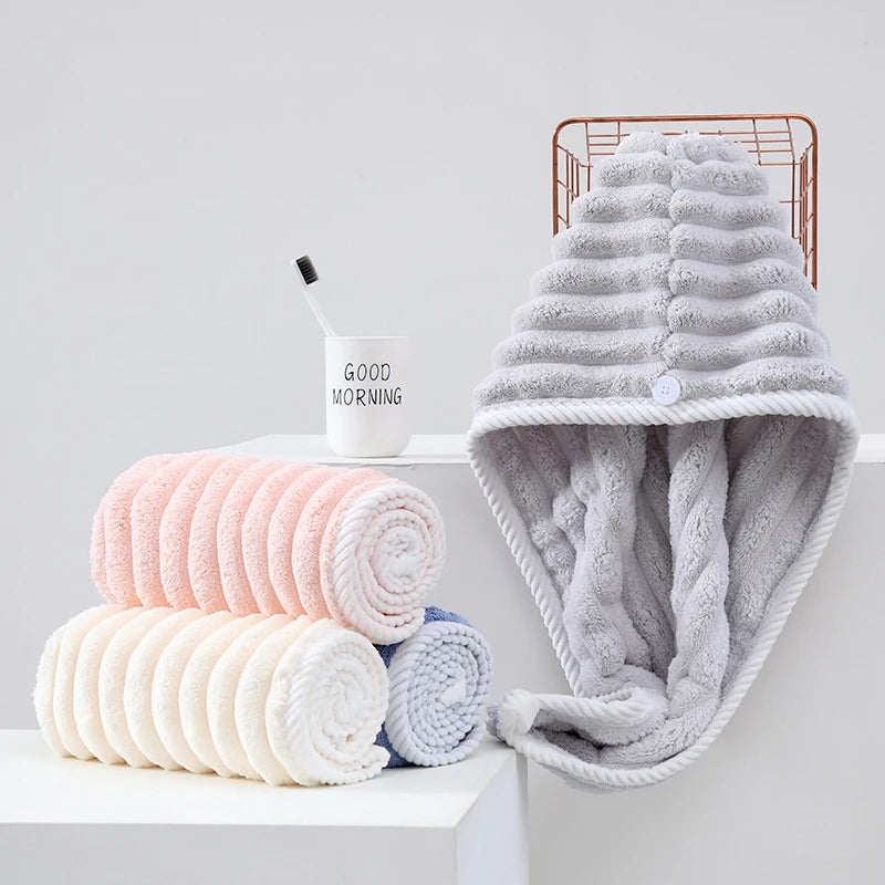 Ultra fine fiber towel wrapped and thickened Ladies' dry hair cap Thick and highly absorbent headscarf for wiping hair
