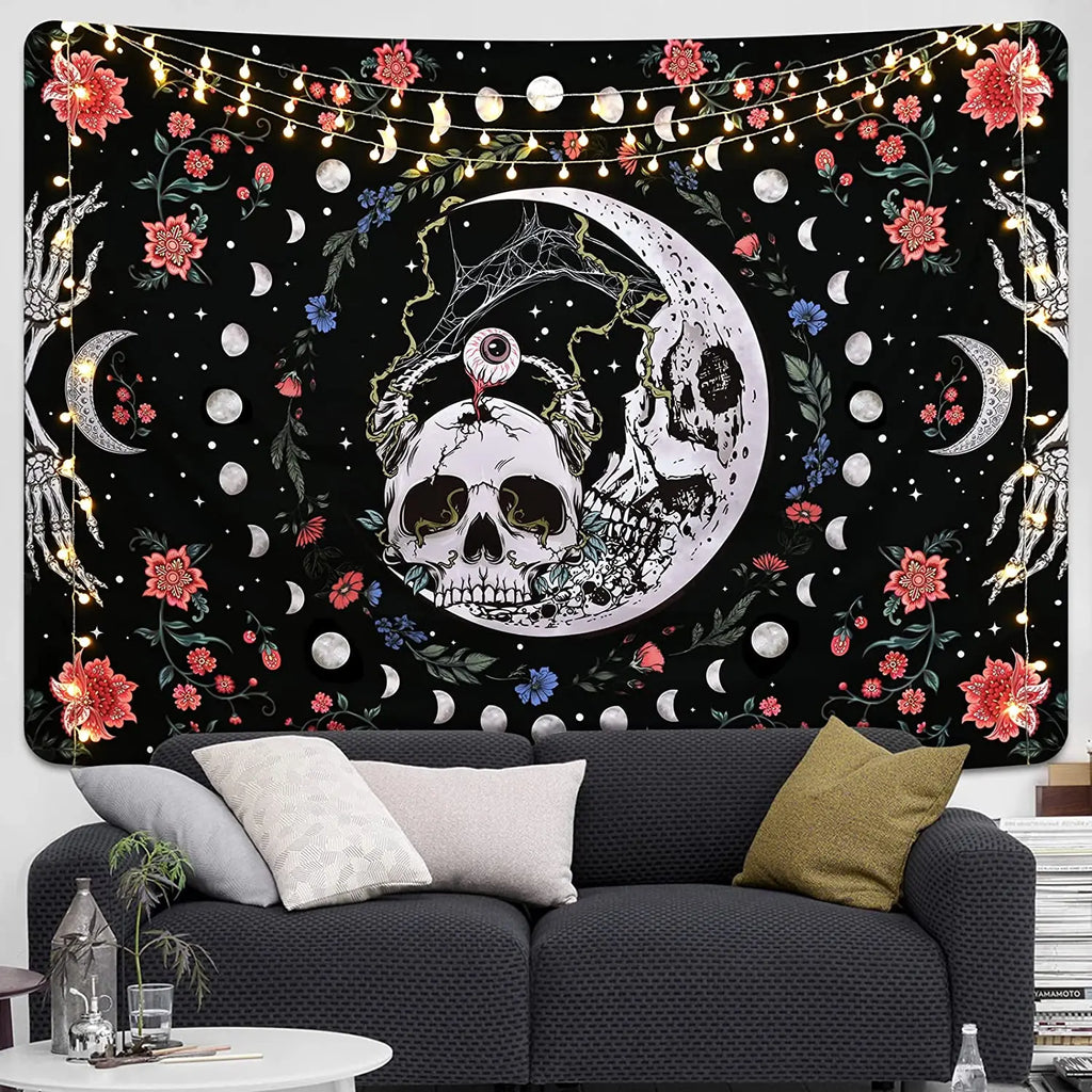 Butterflies and Moths Tapestry Black and White Flower Tapestry Wall Hanging Beach Blanket Romantic Bedroom Dorm Home Decor