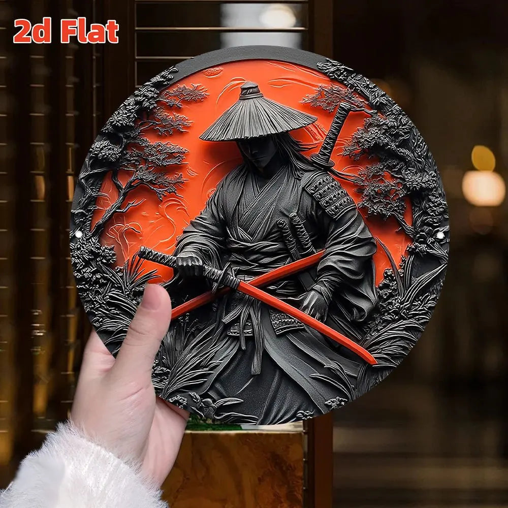 2D Flat "Samurai Red Sun"