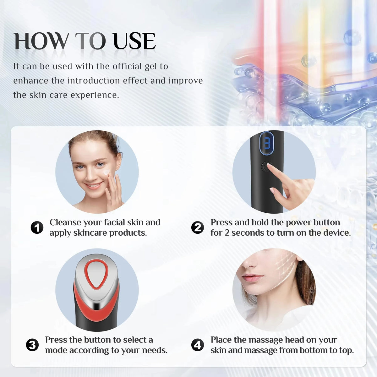 7 Colors Age-R Booster Pro with Gel Beauty Machine for Anti-Aging, Wrinkles Skin Rejuvenation, Lifting Tighten Home Use