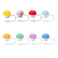3D Cute mushroom Silicone Straw Covers For Stanley Water Glass Bottle Drinking Dust Cap Straw Tip Cover Cup Accessories For 10mm