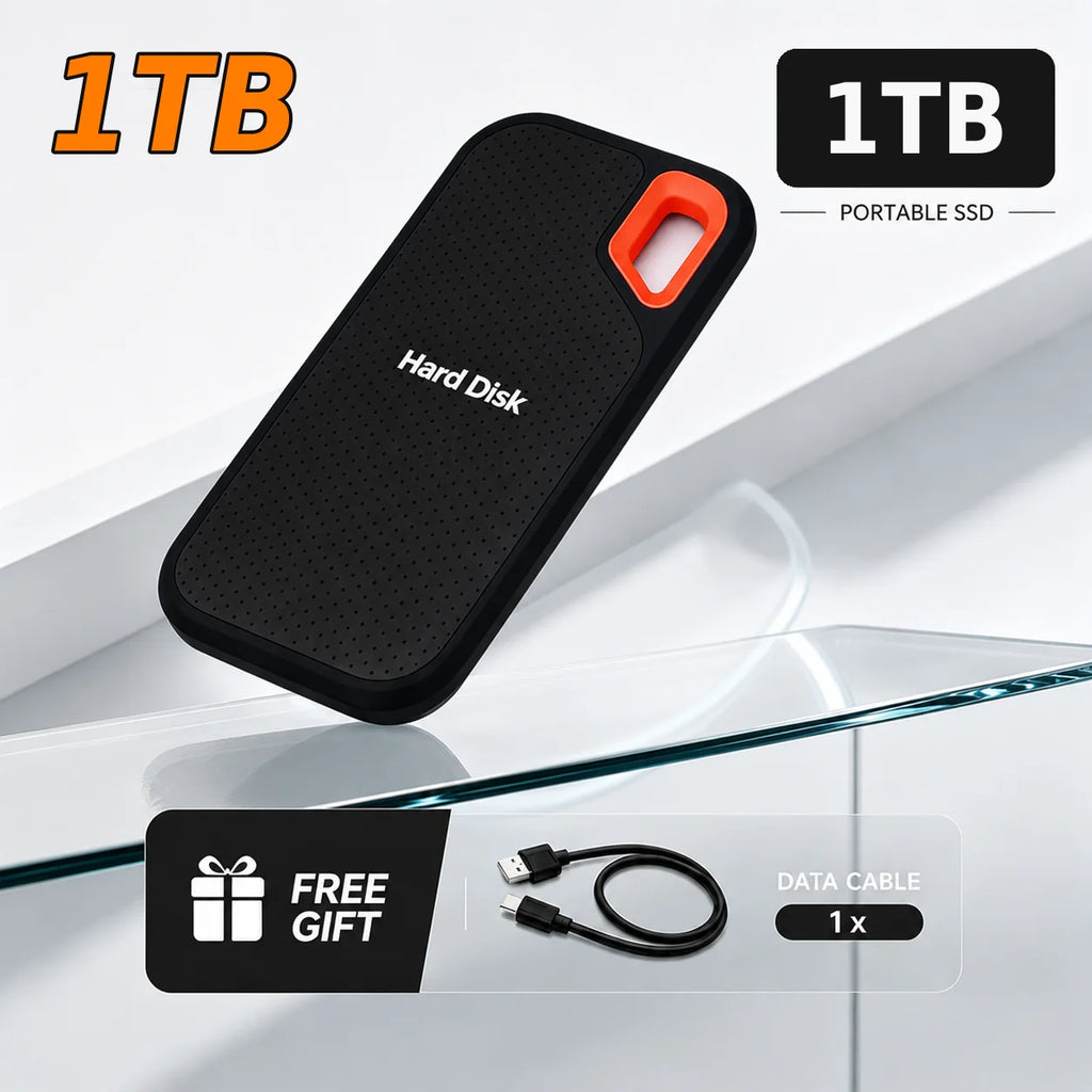 1TB External Hard Drive 2TB Portable SSD High Speed Hard Disk