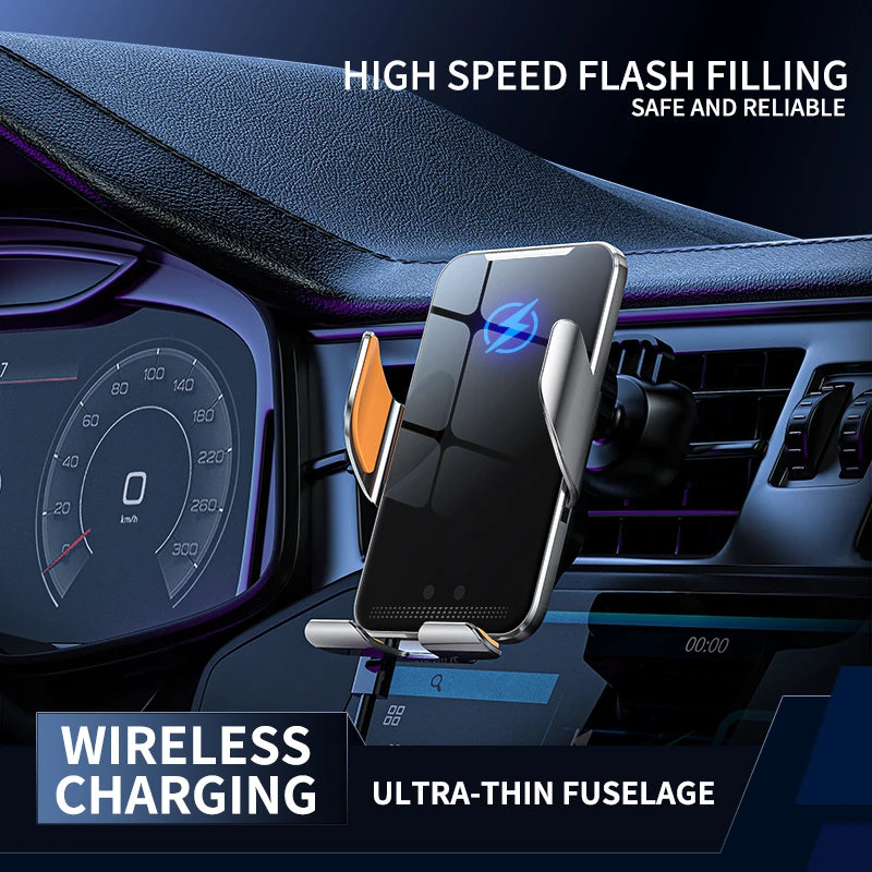 Car Wireless Charger Magnetic Auto Car Mount Phone Holder For iPhone 17 16 15 14 13 12 Samsung Infrared Induction Fast Charging