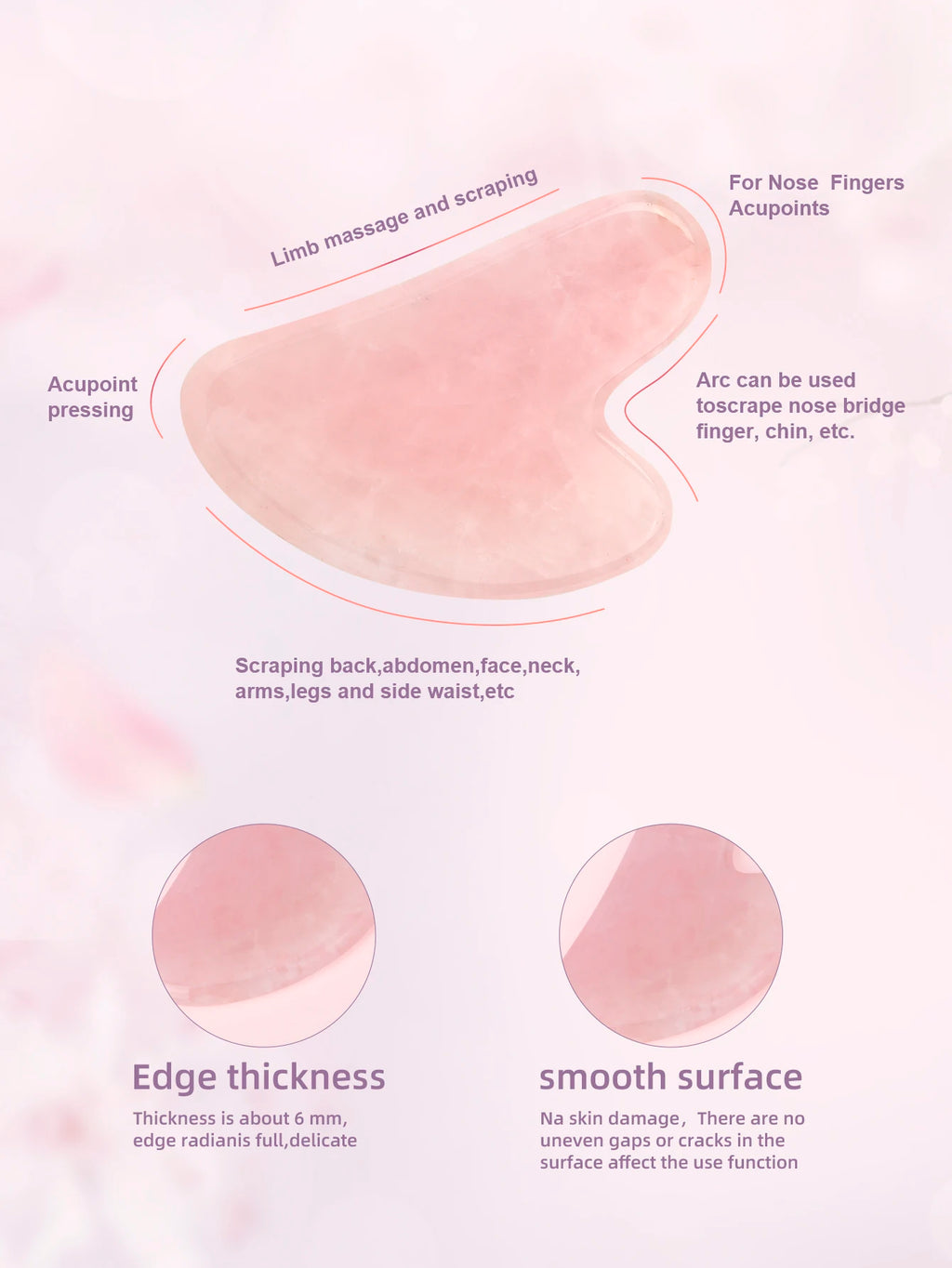 Natural Jade Face Roller Gua Sha Scraper Set Face Neck Body Skin Care Beauty Tool Portable Rose Quartz Facial Massager Tool