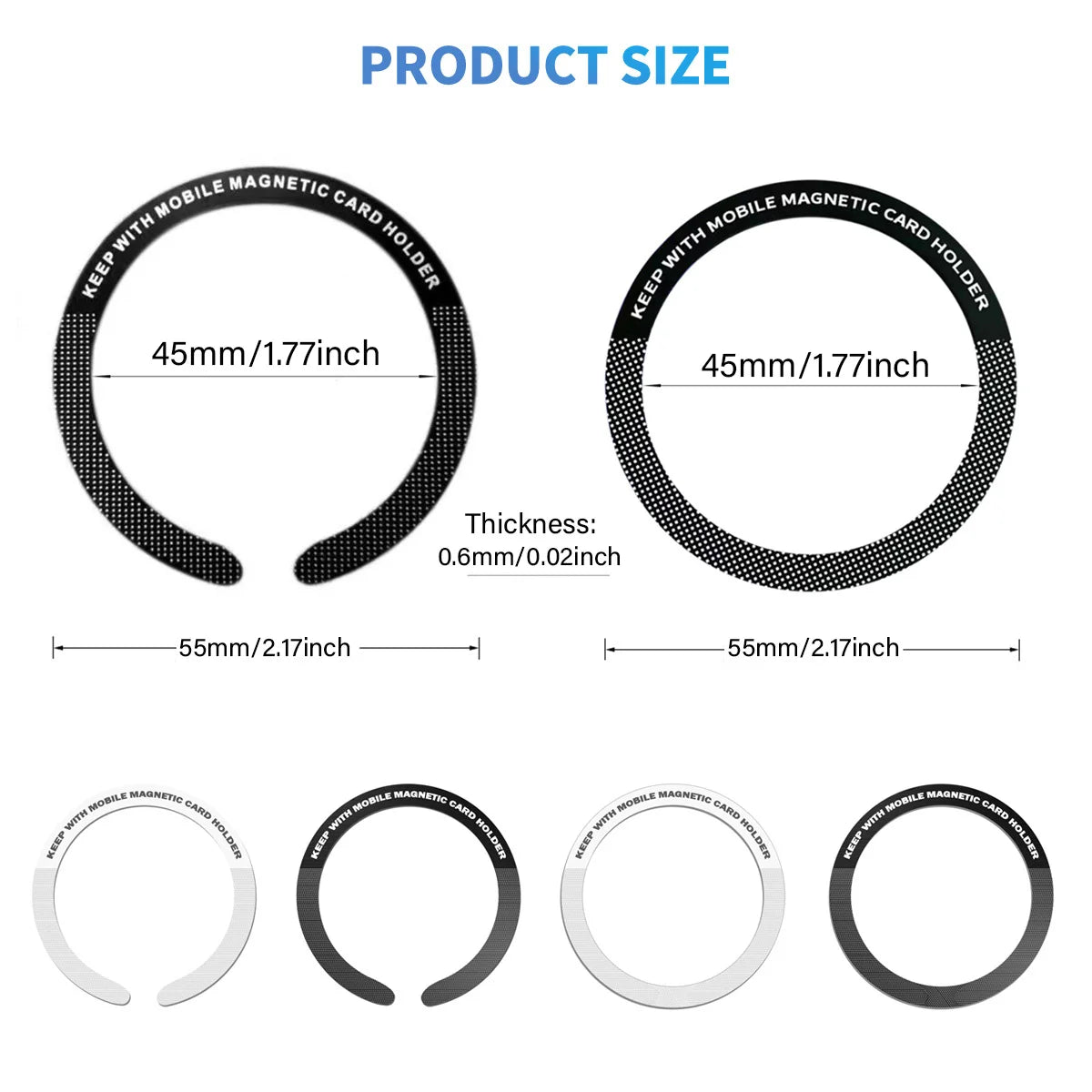 1PC/3PCS Stainless Steel Universal Magnetic Metal Plate Ring For Magsafe Wireless Charger Iron Sheet Sticker Car Phone Holder