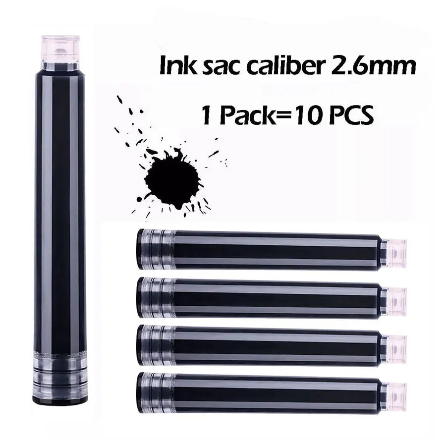 1-100Pcs/Set Retro Metal Fountain Pen Replaceable Ink Elegant Gift