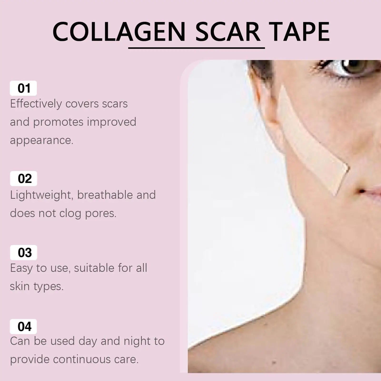 1 Roll Silicone Scar Sheets 4cmX150cm Self-Adhesive Scar Cover Tape Reusable and Effective Skin Care Strips Collagen Scar Tape
