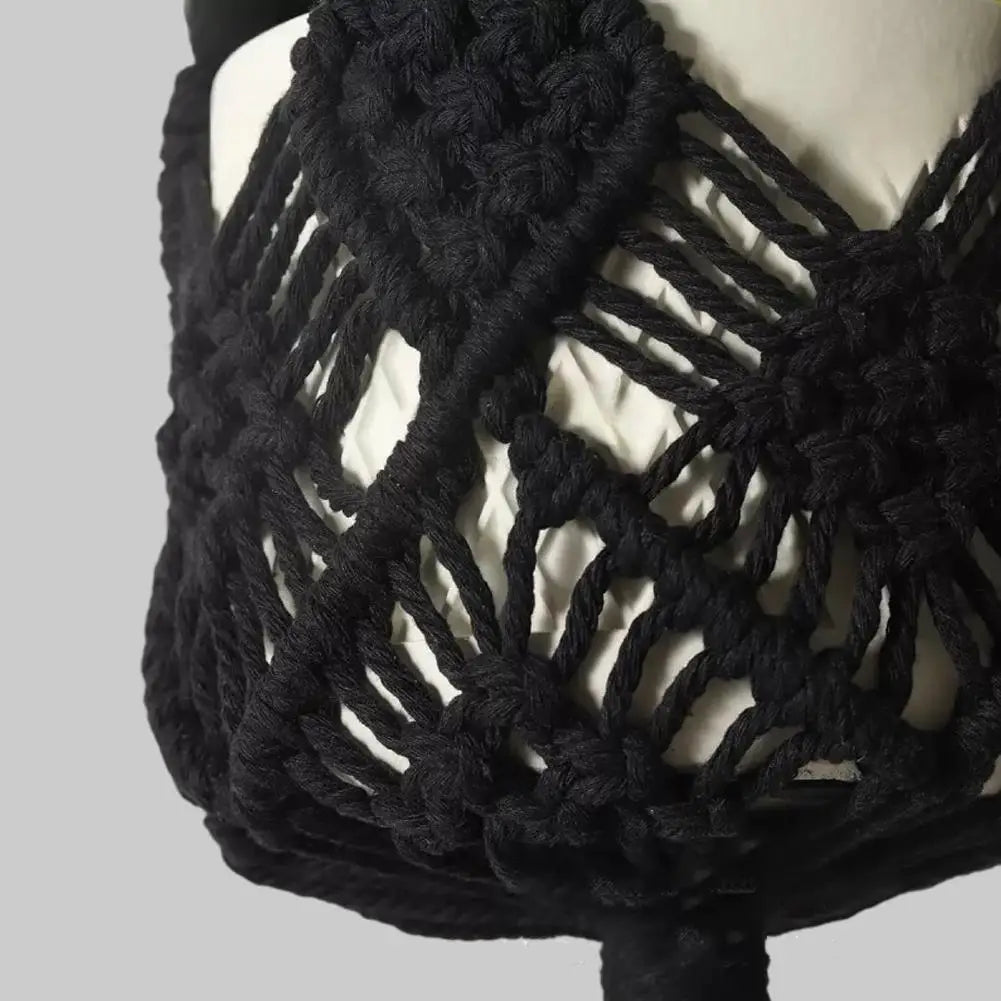 Macrame Plant Hanger Handmade Cotton Rope Hanging Basket Boho Style Planter Holder for Indoor & Outdoor Home Decor