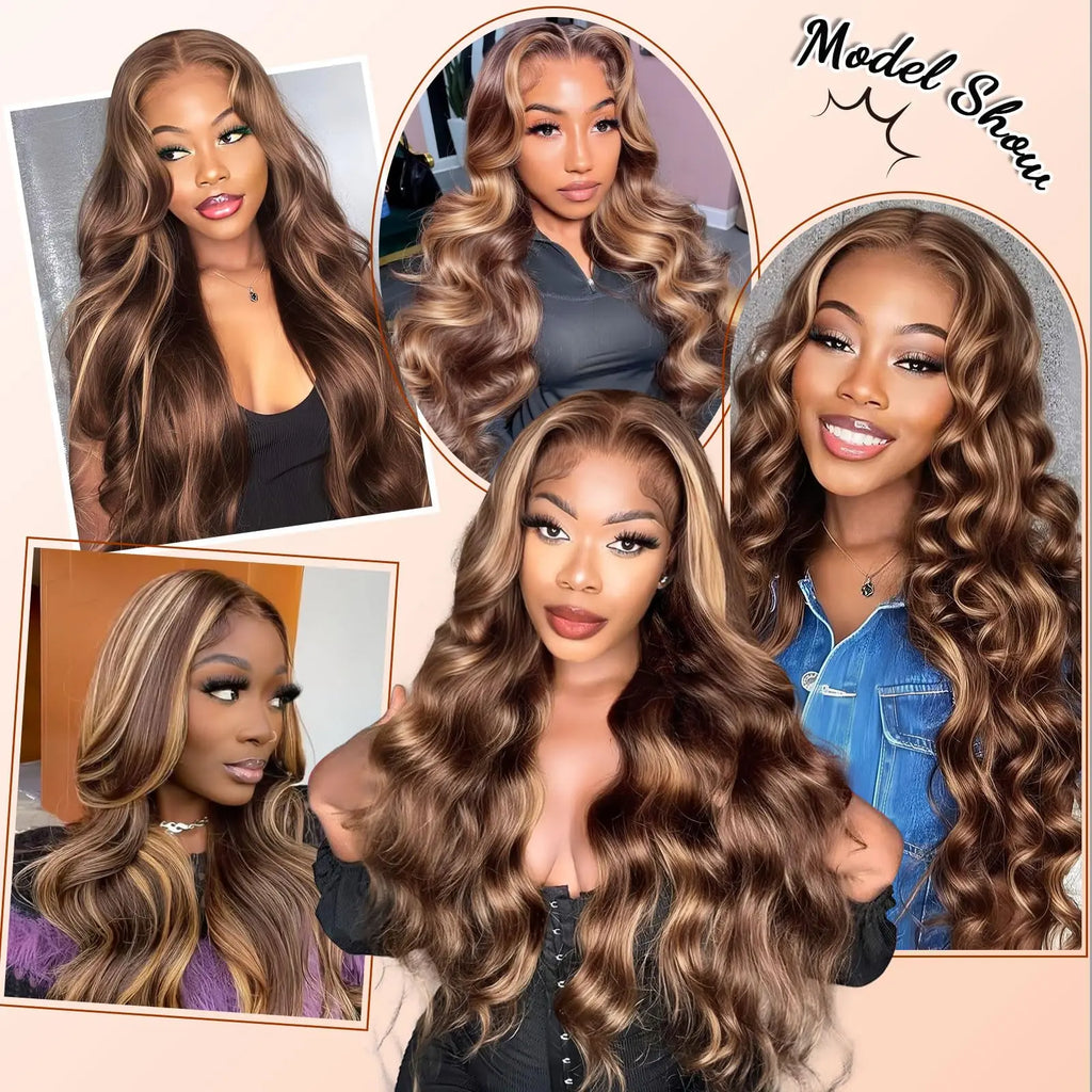 Blonde Highlight Body Wave Lace Front Wig