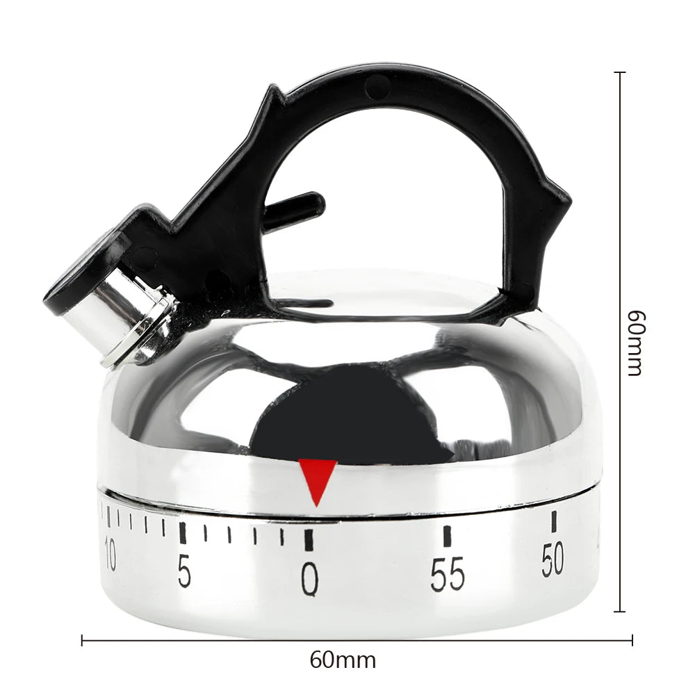 Kitchen Tool Gadgets Cooking Reminders Tools 60 Minutes Kitchen Timer Mechanical Timer Countdown Alarm Reminder Kettle Shape