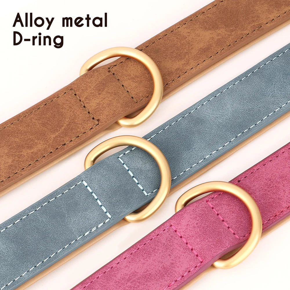 Soft Leather Padded Dog Collar Adjustable Durable Dog Collars For Small Medium Dogs Perro Bulldog Pug Pitbull Pet Accessories