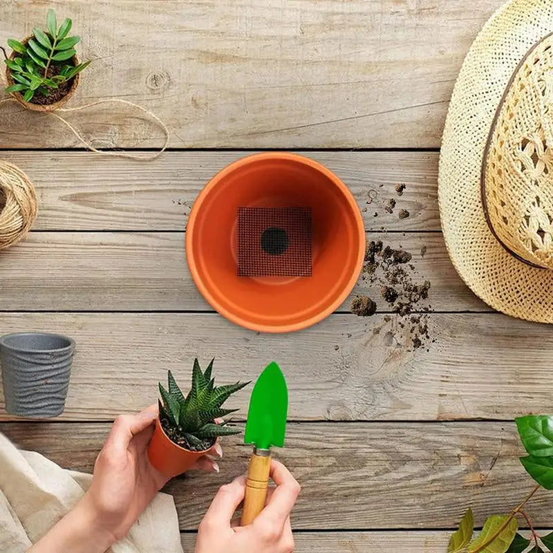 5pcs 20x30cm Flower Pot Hole Mesh Pad Bonsai Pot Bottom Grid Mat Bottom Mat Prevent Soil Loss Breathable Drainage Bottom Mat