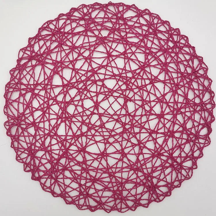 15'' Paper Braided Round Placemats Natural Non-Slip Heat Resistant Table Mats for Dining Tables Woven Indoor & Outdoor Placemats