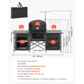 SucceBuy Camping Kitchen Table Aluminum Portable Cook Station with 3 Storage Cupboard Carrying Bag Quick Set-up for BBQ Picnic