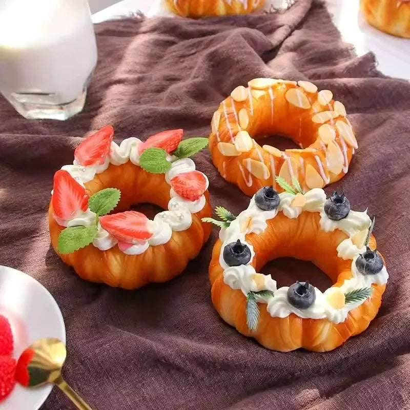 Simulation Fruit Cake Fake Food Model Decoration Bread Baking Photography Props Ornaments Window Display Home Decor
