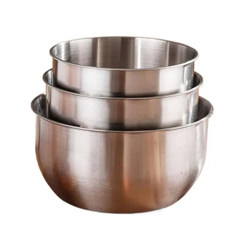 1Pc Multi-Purpose Stainless Steel Bowl - Deep Mixing Basin for Baking Cake Egg Beater Salad, Fruit Storage Kitchen Cooking Tool