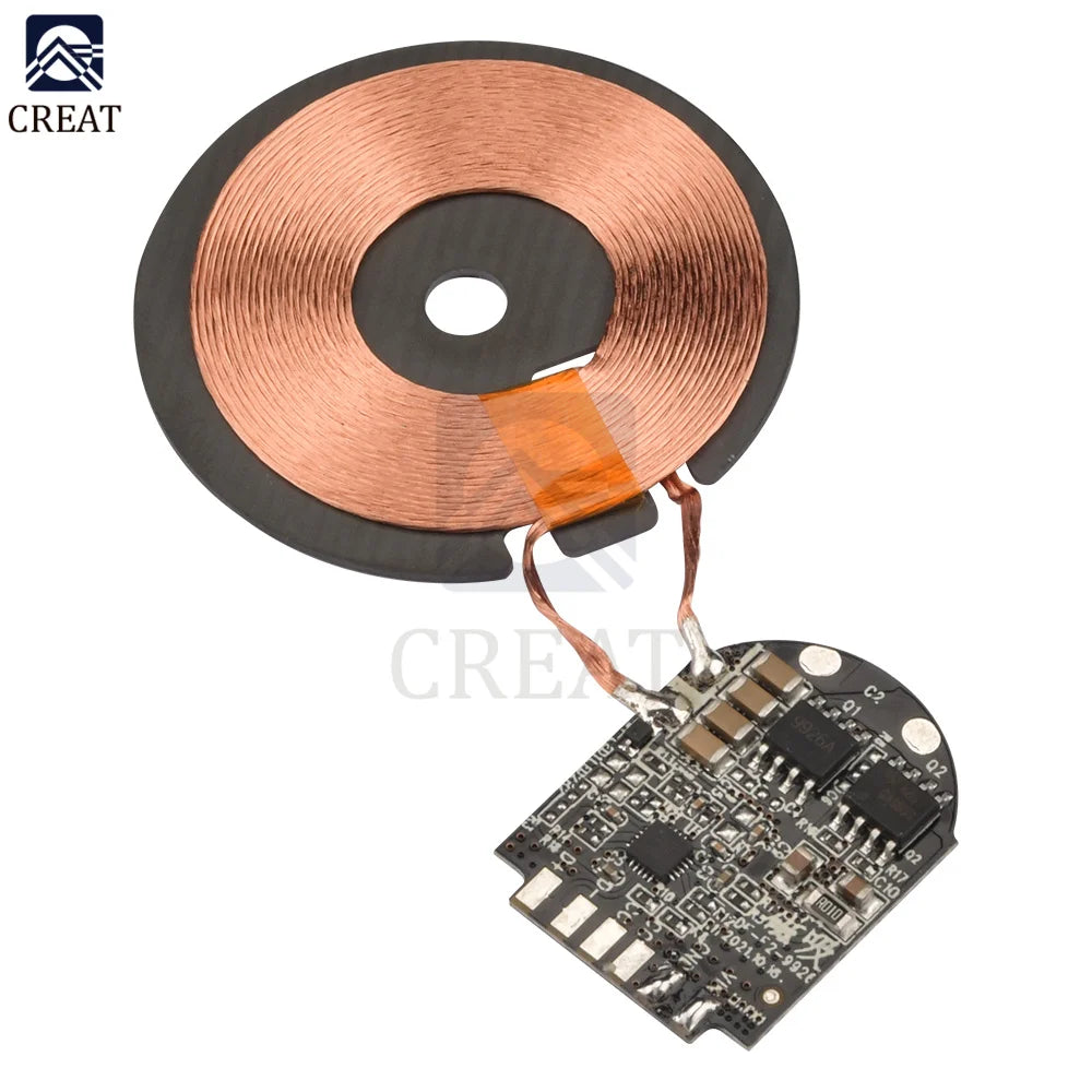 15W High Power Wireless Charger Module Transmitter PCBA Circuit Board with Coil Support PD Fast Charging
