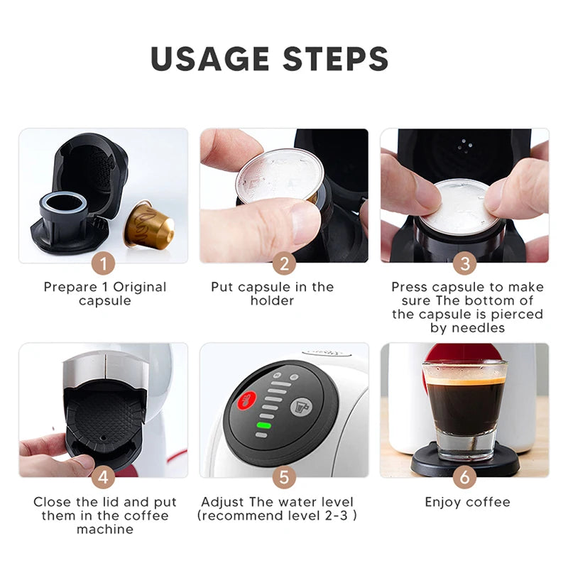 Reusable Coffee Capsule Adapter - For Dolce Gusto Genio S Crema Pod