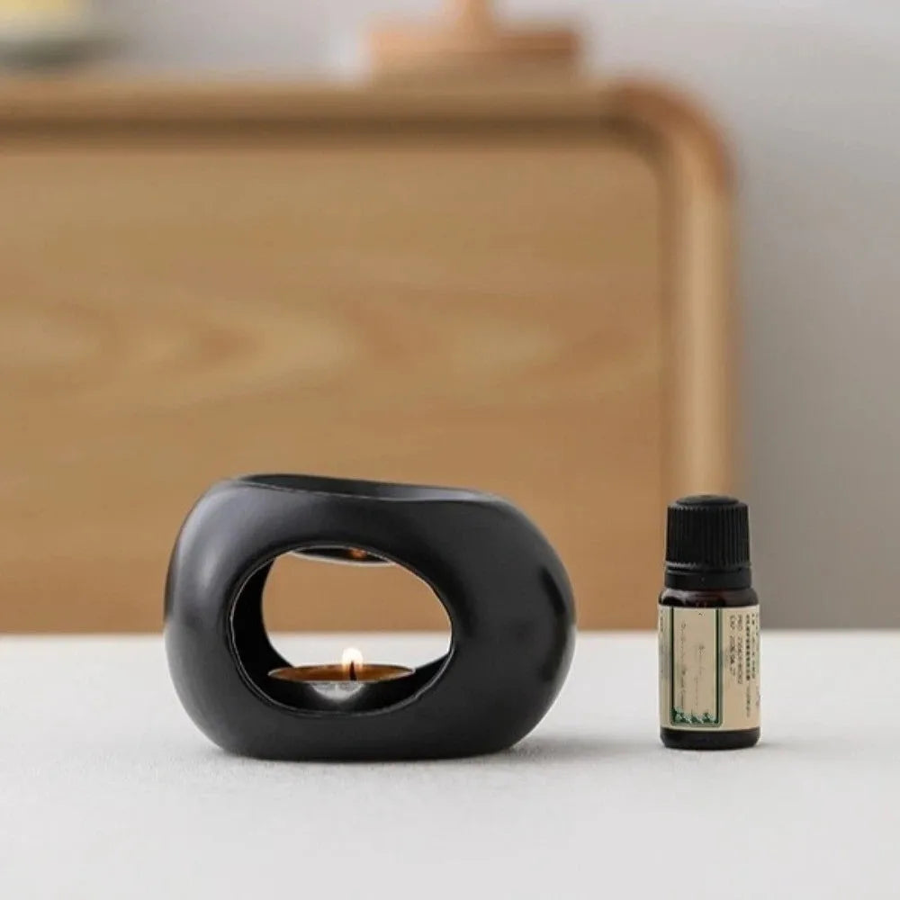 Ceramic Essential Oil Burner Minimalist Modern Aromatherapy Burner Decorative Candle Heating Holder Bedroom