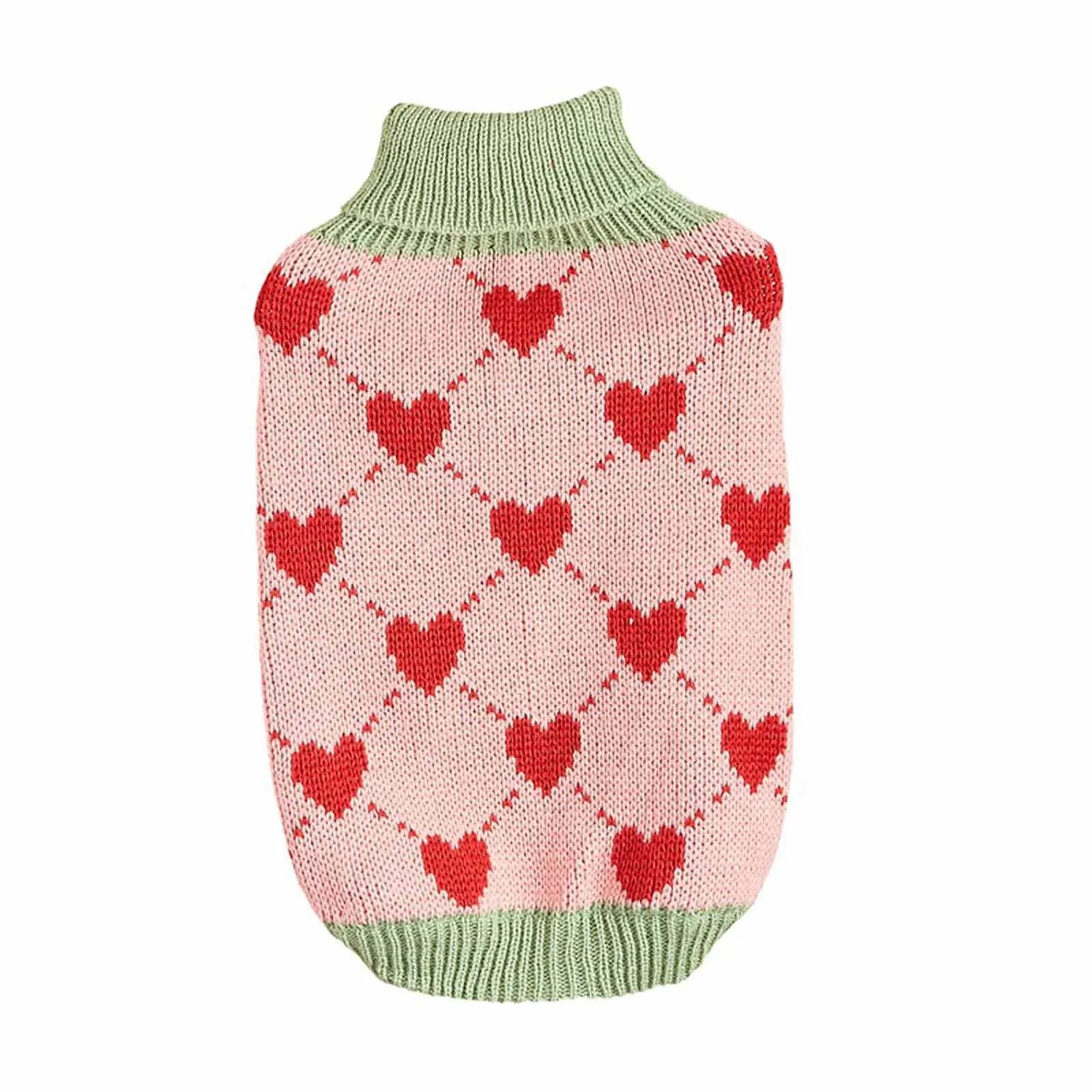 Dogs Warm Sweaters Pet Clothes Turtleneck Pullover Heart Puppy Vest Knit Cat Sweaters Dogs Sweatshirt Jackets Pet Winter Clothes