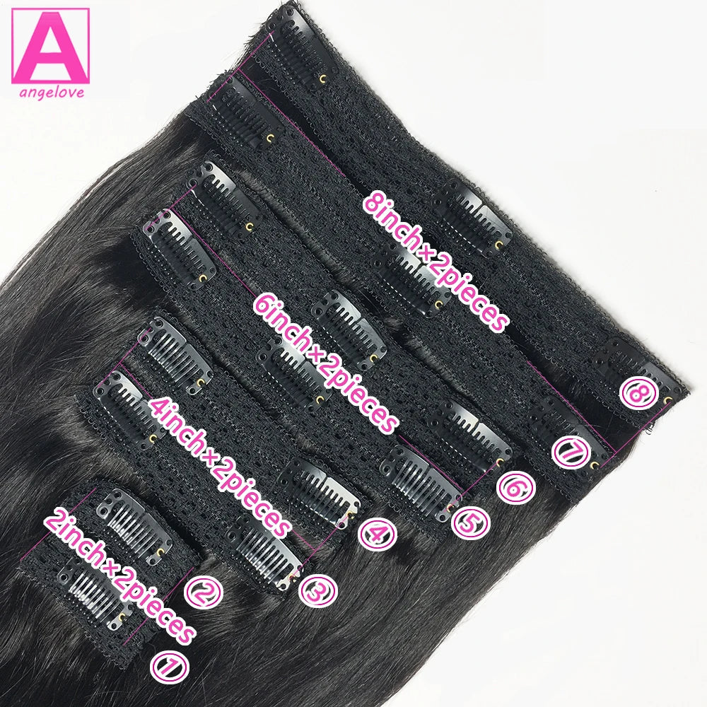 Clip In Hair Extensions Human Hair Brazilian Straight Clip