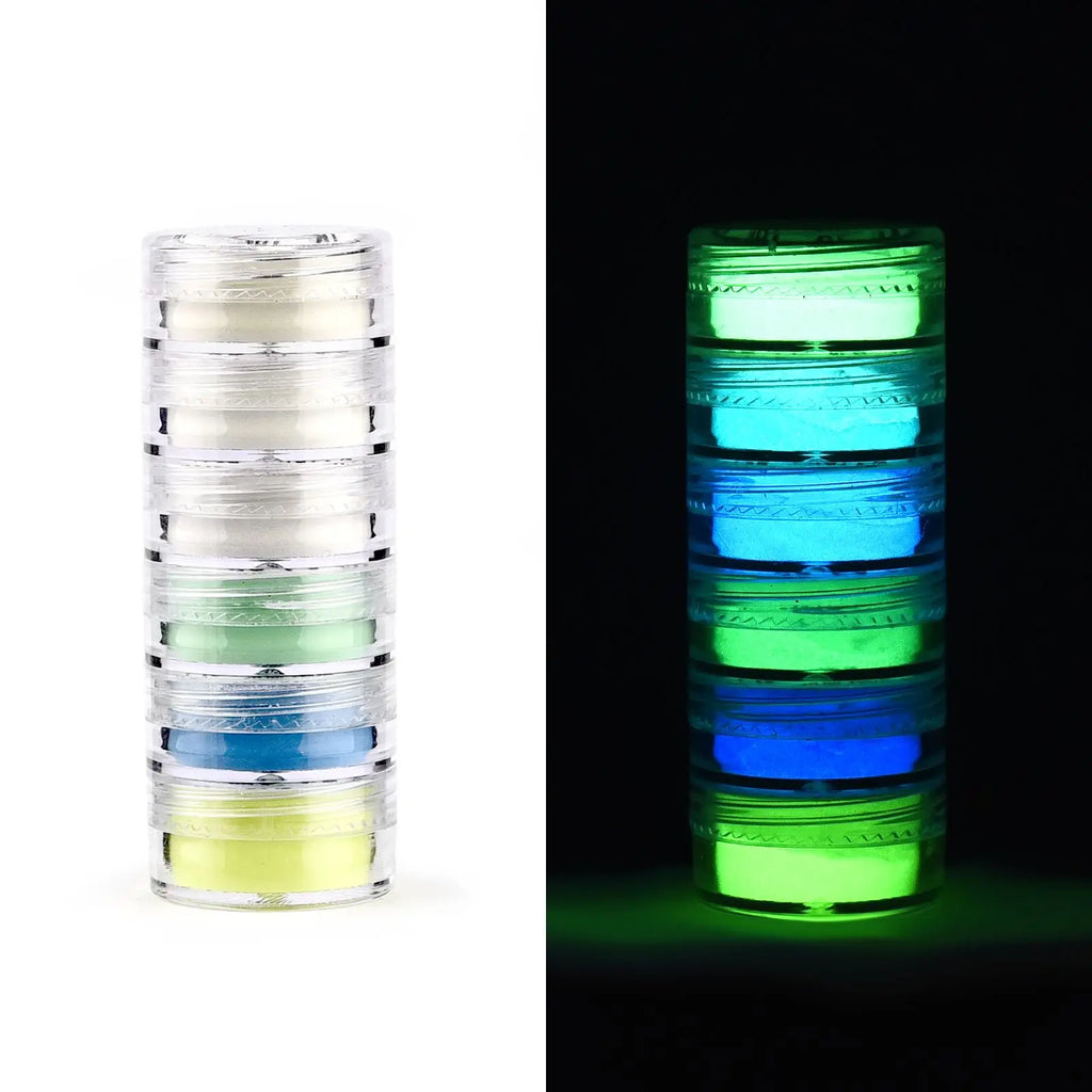 6/12pcs Set Luminous Powder Resin Pigment DIY Epoxy Resin Mold Nail Art Glitter Powder Glow In The Dark Jewelry Making Supplies