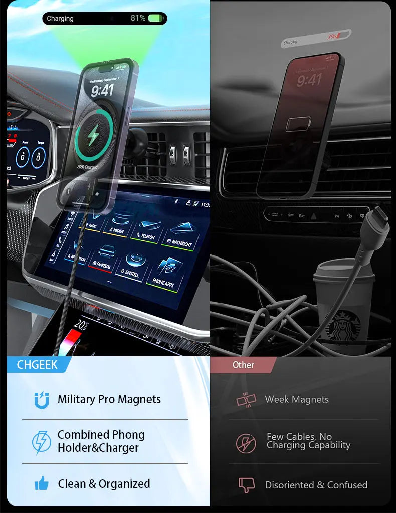 Car Magnetic Wireless Charger Air Vent Phone Holder Stand For Magsafe iPhone 17 16 15 14 13 12 Pro Max Air Outlet Fast Charging