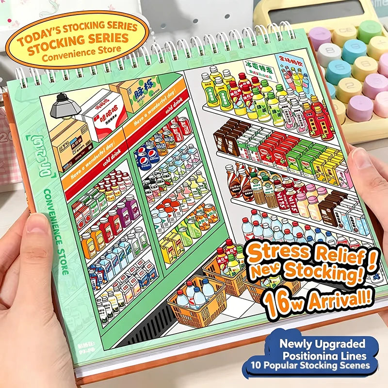 Kawaii Store Code Goods Series Sticker Scene Collection 3D Scene Book DIY Handmade Sticker Home Decoration Party Sticker Gifts