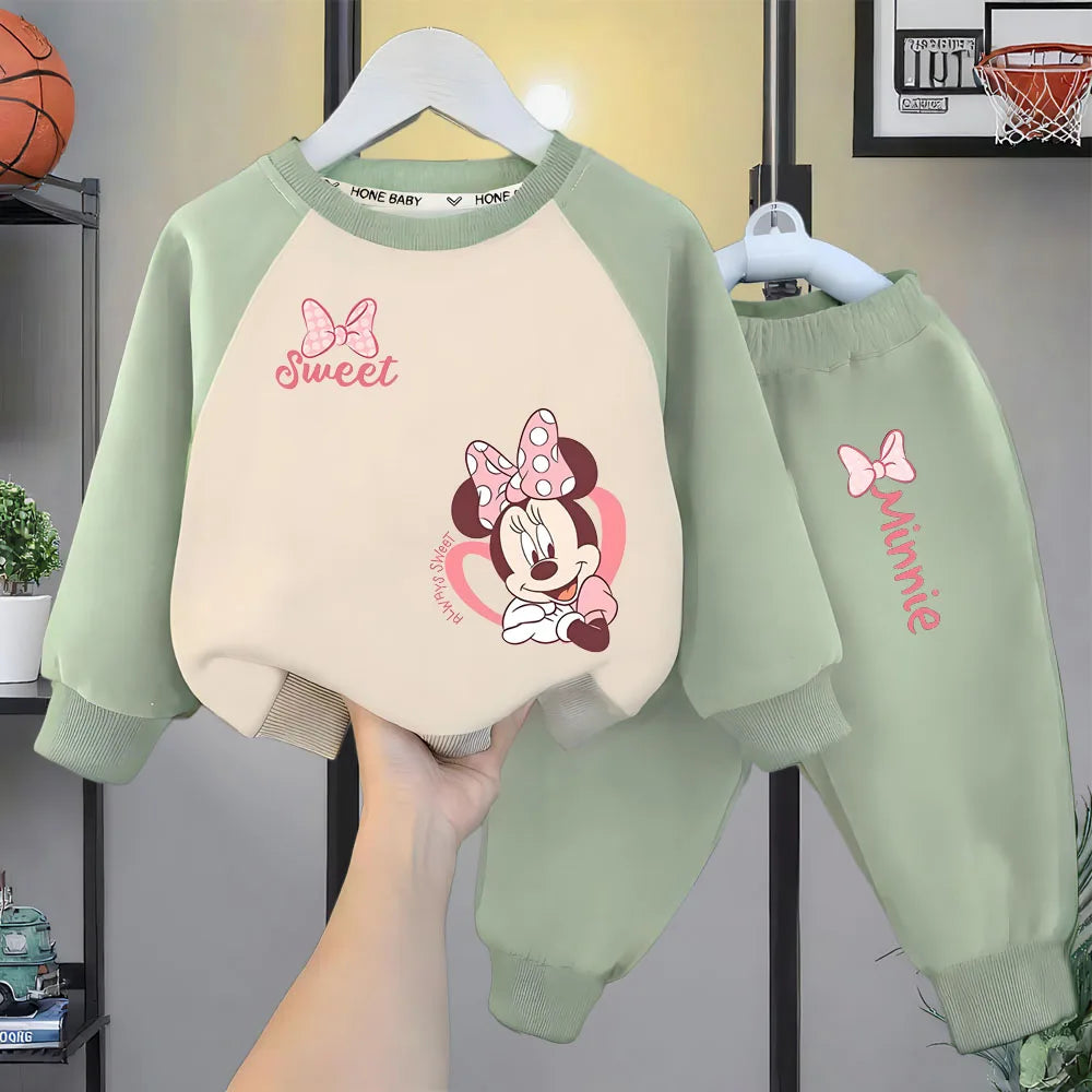 Spring Autumn Baby Girls Casual Sweatshirts Sets Kids Spliced