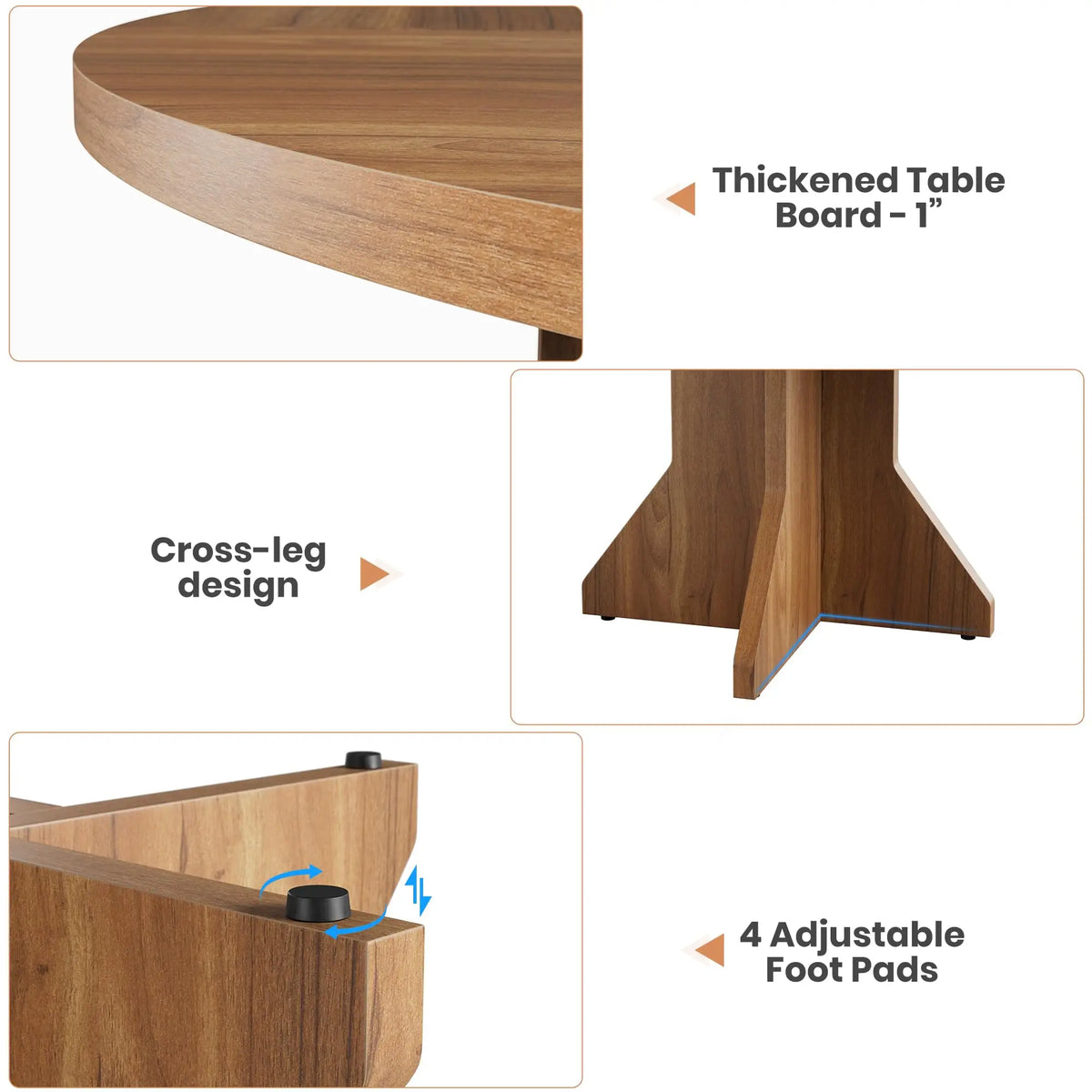 47-Inch Round Pedestal Dining Table, Modern