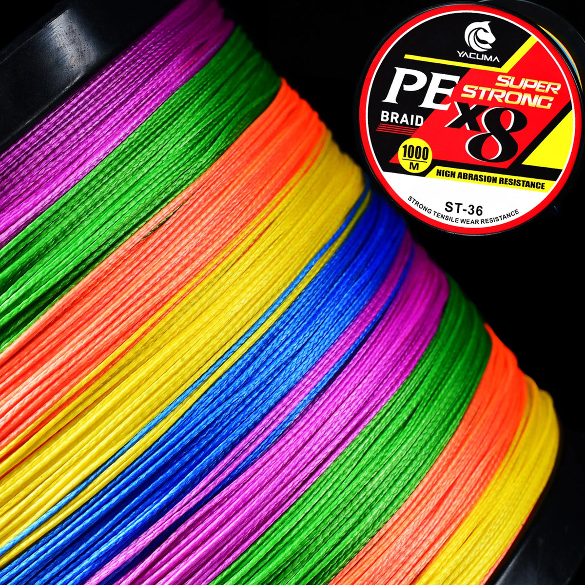 YACUMA X8 1000M Multicolor Braided Fishing Line 20LB-118LB Wear