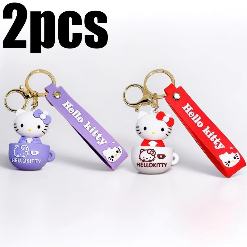 MINISO Cute Cartoon KT Keychain Girl Schoolbag Shoulder Bag Car Keyring Kid Children Kawaii Gift Festival gifts Festival gifts