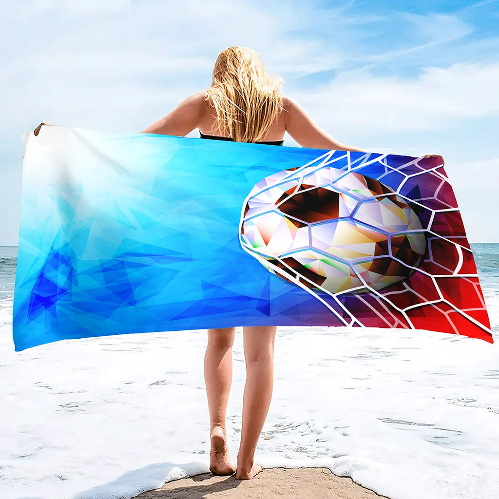 Football Beach Towel Soccer Bath Towel Microfiber Ball Sports Shower Quick Dry Swimming Cover Camping Yoga Mat Bikini Cover Up