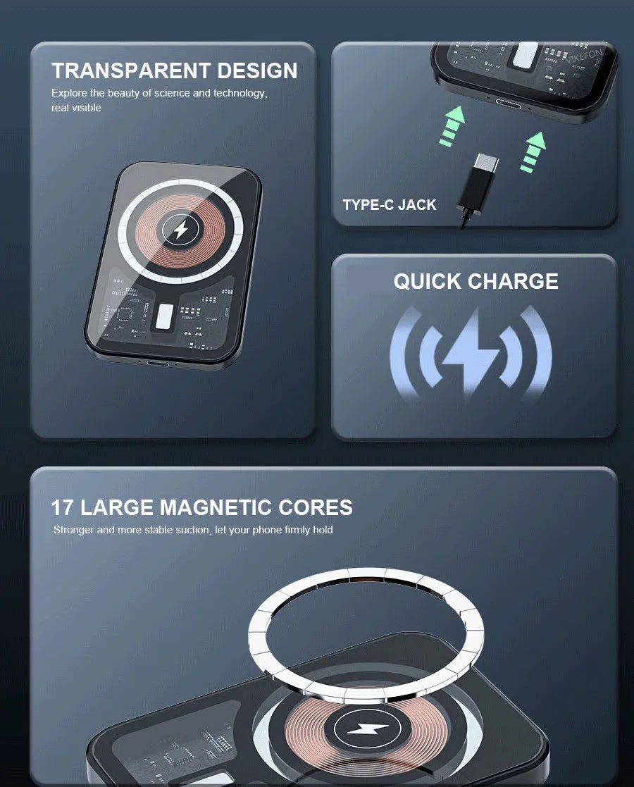 Magnetic Wireless Charger Car Air Vent Mount Phone Holder Stand Fast Charging Station For iPhone 13 14 15 16 17 Pro Max macsafe