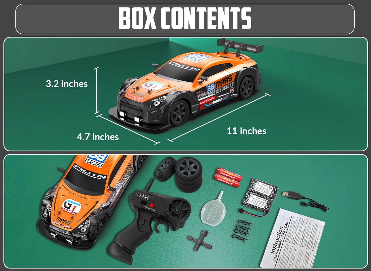 RACENT Drift RC Car 1:16 Scale 2.4Ghz Remote Control