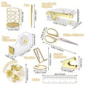 Gold Acrylic Desk Accessories Set