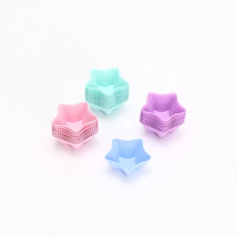 6 Pcs Silicone Cake Star Cupcake Cup Cake Tool Bakeware Baking Silicone Mold Cupcake And Muffin Cupcake For DIY Mini Cake Mould
