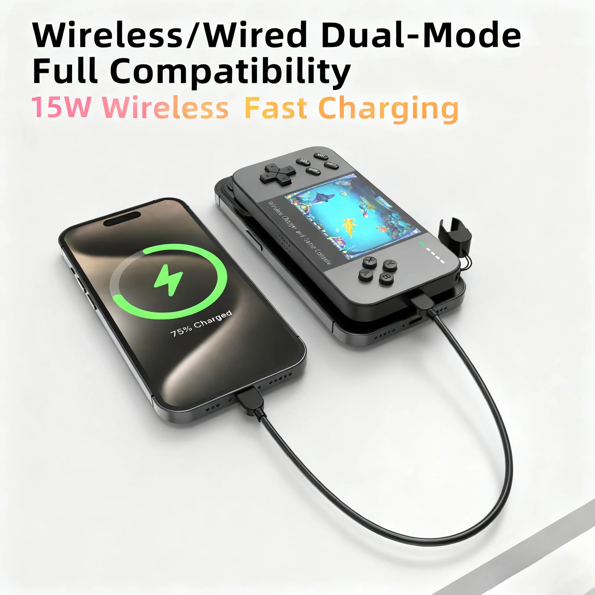 New game console with 1500 games, for Magsafe iPhone 17 16 15 14 13 12 Wireless Charger 5000mAh Power bank Phone backup battery